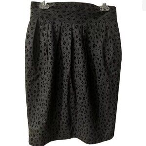 Linea Donna Bugatchi classica Skirt Womens Sz 12 Gray Leopard Wool Blend Vintage